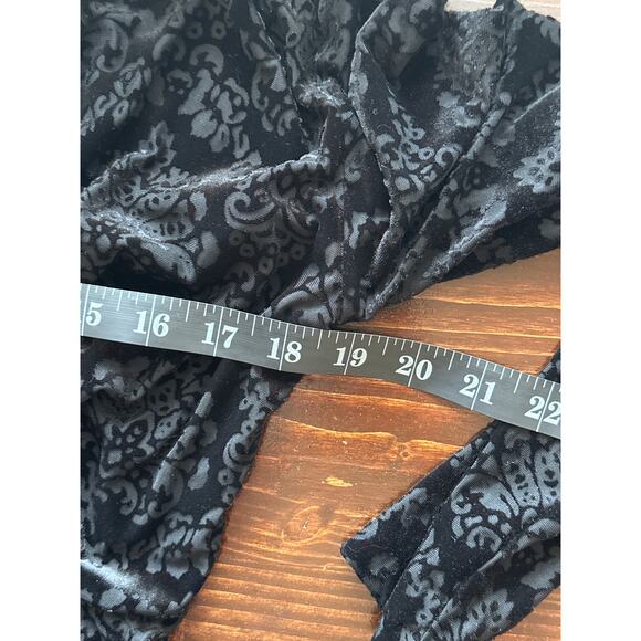 Rachel Roy Dress L Black Velvet Burnout Faux Wrap Asymmetrical Zip High Low Hem - Picture 13 of 16